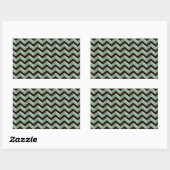 Sticker Rectangulaire Black Gold Turquoise ZigZag (Feuille)