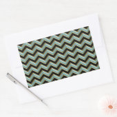 Sticker Rectangulaire Black Gold Turquoise ZigZag (Enveloppe)
