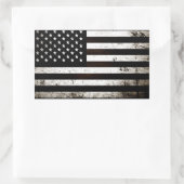 Sticker Rectangulaire Black Grunge American Flag 2 (Sac)