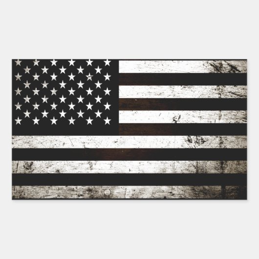 Sticker Rectangulaire Black Grunge American Flag 2 (Devant)