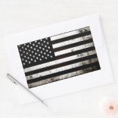 Sticker Rectangulaire Black Grunge American Flag 2 (Enveloppe)