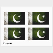 Sticker Rectangulaire Black Grunge Pakistan (Feuille)