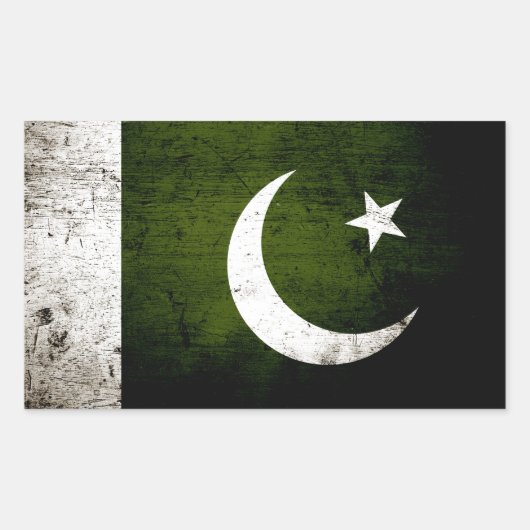 Sticker Rectangulaire Black Grunge Pakistan (Devant)