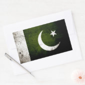 Sticker Rectangulaire Black Grunge Pakistan (Enveloppe)