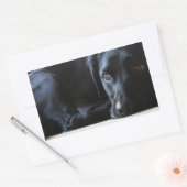 Sticker Rectangulaire Black Labrador (Enveloppe)