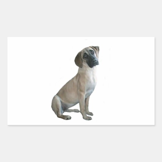 Sticker Rectangulaire Black Mouth Cur #1 (Devant)