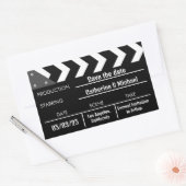 Sticker Rectangulaire Black Movie Clapboard Mariage Enregistrer La Date (Enveloppe)