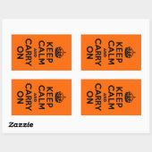 Sticker Rectangulaire Black Orange Gardez le calme et continuer (Feuille)