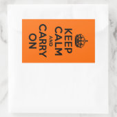 Sticker Rectangulaire Black Orange Gardez le calme et continuer (Sac)