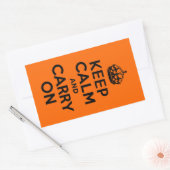 Sticker Rectangulaire Black Orange Gardez le calme et continuer (Enveloppe)