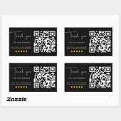 Sticker Rectangulaire Black QR Code Business Review 5 étoiles Modern Rev (Feuille)