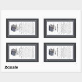 Sticker Rectangulaire Black Tourmaline Crystal Signification Bijoux Disp (Feuille)