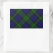 Sticker Rectangulaire Black Watch Tartan bleu vert Plaid (Sac)