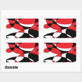 Sticker Rectangulaire Black, white and red ellipticals (Feuille)