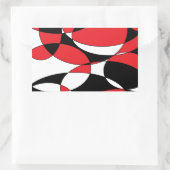 Sticker Rectangulaire Black, white and red ellipticals (Sac)