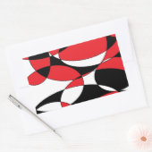 Sticker Rectangulaire Black, white and red ellipticals (Enveloppe)