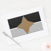Sticker Rectangulaire Black White Colorblock & Brown Diamond (Enveloppe)