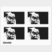 Sticker Rectangulaire Black & white lion pop art (Feuille)