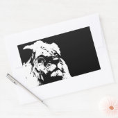 Sticker Rectangulaire Black & white lion pop art (Enveloppe)