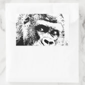 Sticker Rectangulaire Black White Pop Art Gorilla (Sac)