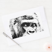 Sticker Rectangulaire Black White Pop Art Gorilla (Enveloppe)
