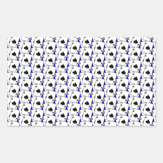 Sticker Rectangulaire Blackjack Spades Blue (Devant)