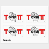 Sticker Rectangulaire Blague mathématique Tau et Pi (Feuille)