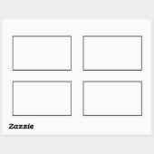 Sticker Rectangulaire Blanc blanc simple avec bordure noire (Feuille)