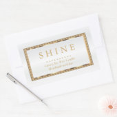 Sticker Rectangulaire Blanc et or personnalisés (Enveloppe)