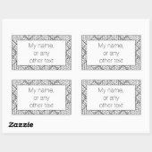 Sticker rectangulaire BLANC KNIT JACQUARD + Texte (Feuille)