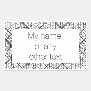 Sticker rectangulaire BLANC KNIT JACQUARD + Texte