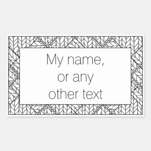 Sticker rectangulaire BLANC KNIT JACQUARD + Texte (Devant)