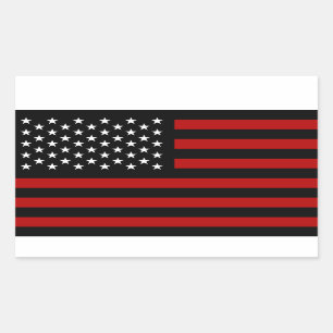Sticker Rectangulaire Blanc rouge de noir de drapeau américain