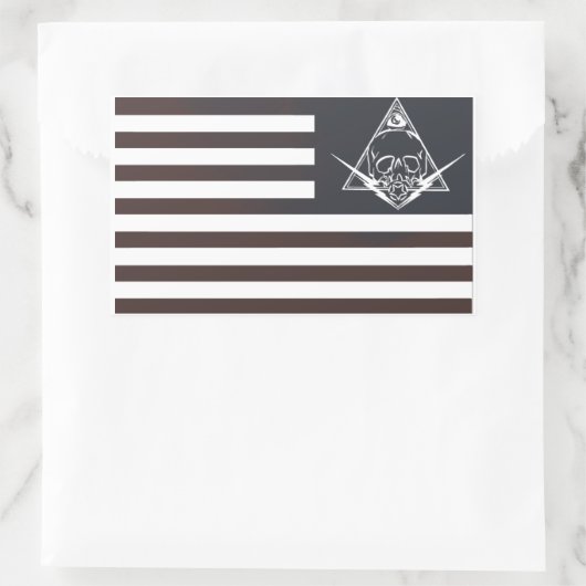 Sticker Rectangulaire blanc rouge et paranoïaque (Sac)