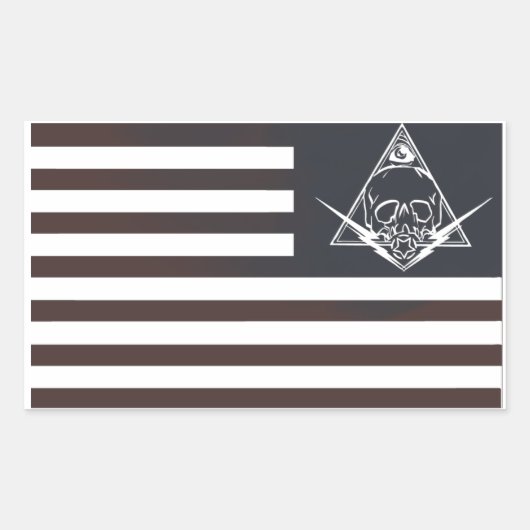 Sticker Rectangulaire blanc rouge et paranoïaque (Devant)