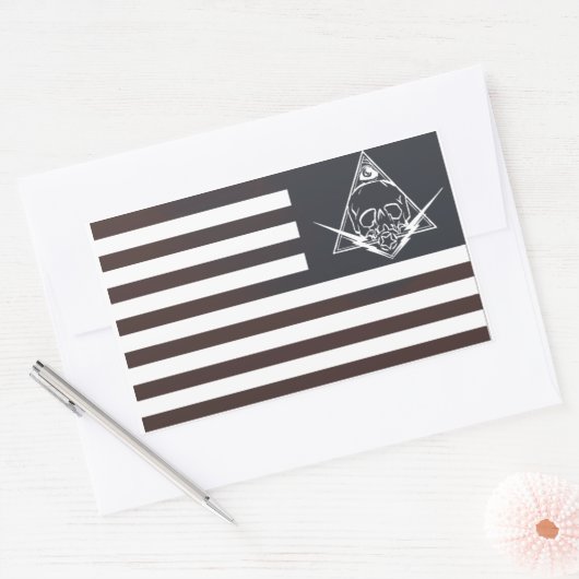 Sticker Rectangulaire blanc rouge et paranoïaque (Enveloppe)