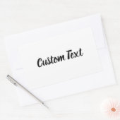 Sticker Rectangulaire Blanc simple avec Modèle de texte de script noir (Enveloppe)