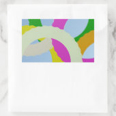 Sticker Rectangulaire Blanc, vert, violet, jaune, cercles bruns (Sac)