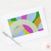 Sticker Rectangulaire Blanc, vert, violet, jaune, cercles bruns (Enveloppe)