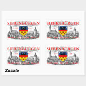 Sticker Rectangulaire Blason des Saxons de Transylvanie (Feuille)
