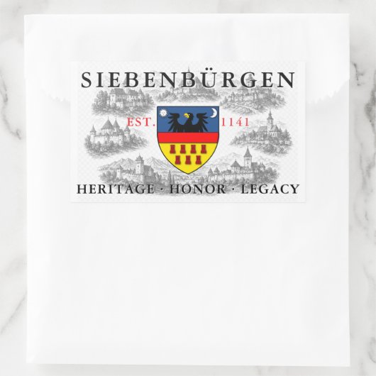 Sticker Rectangulaire Blason des Saxons de Transylvanie (Sac)