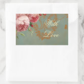 Sticker Rectangulaire Blenheim Rose avec amour (Sac)