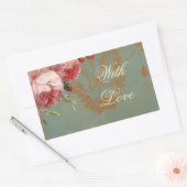 Sticker Rectangulaire Blenheim Rose avec amour (Enveloppe)