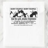 Sticker Rectangulaire Blessures Les gens Blessent les gens blanc, rectan (Sac)