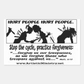 Sticker Rectangulaire Blessures Les gens Blessent les gens blanc, rectan (Devant)