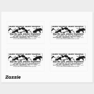 Sticker Rectangulaire Blessures Les gens Blessent les gens blanc, rectan