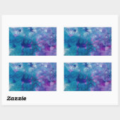 Sticker Rectangulaire Bleu Abstrait violet (Feuille)