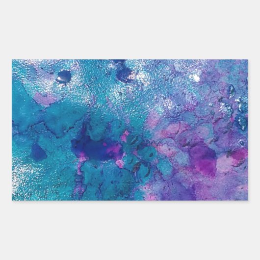 Sticker Rectangulaire Bleu Abstrait violet (Devant)