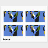 Sticker Rectangulaire Bleu Africain Tribal Motif Motif Art Imprimer (Feuille)