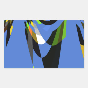 Sticker Rectangulaire Bleu Africain Tribal Motif Motif Art Imprimer